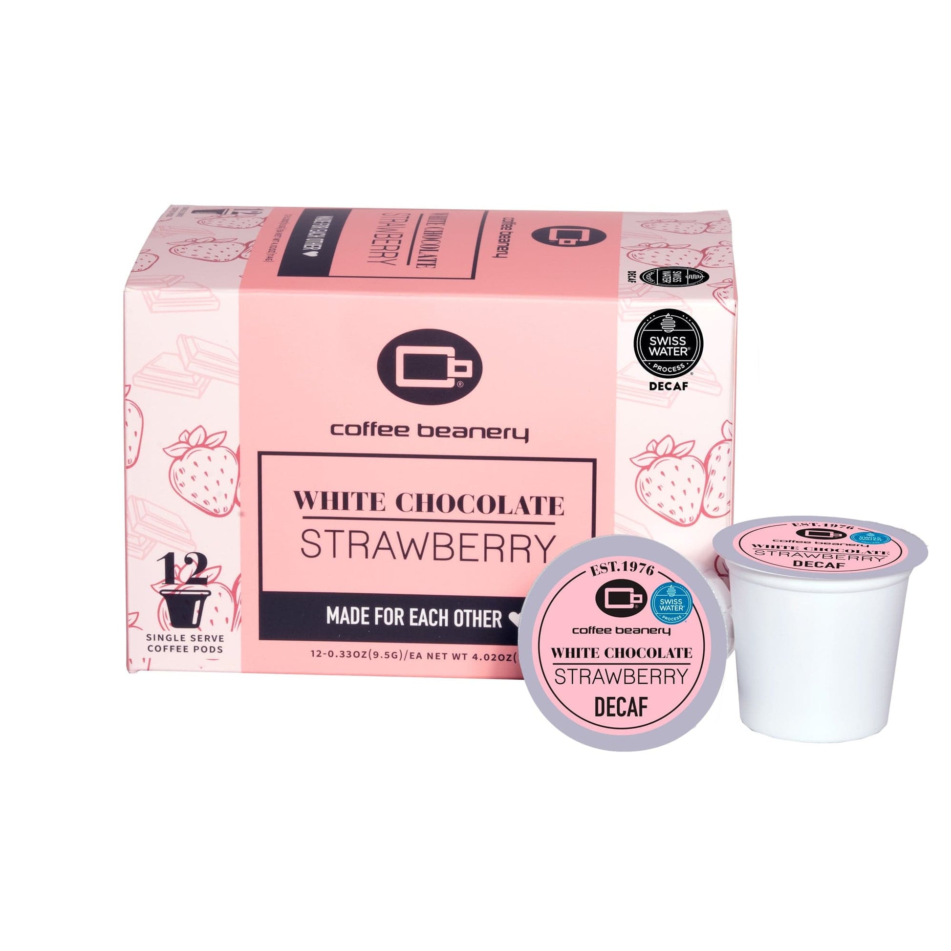 Free Standard Shipping* Flavored Coffee Decaf / 12ct Pods / Automatic Drip White Chocolate Strawberry Flavored Coffee