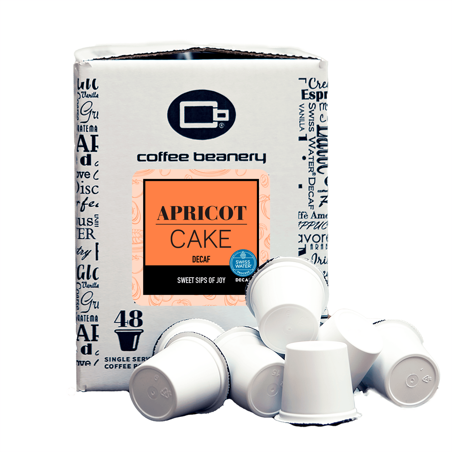 Free Standard Shipping* Flavored Coffee Decaf / 48ct Bulk Pods / Automatic Drip Apricot Cake Flavored Coffee