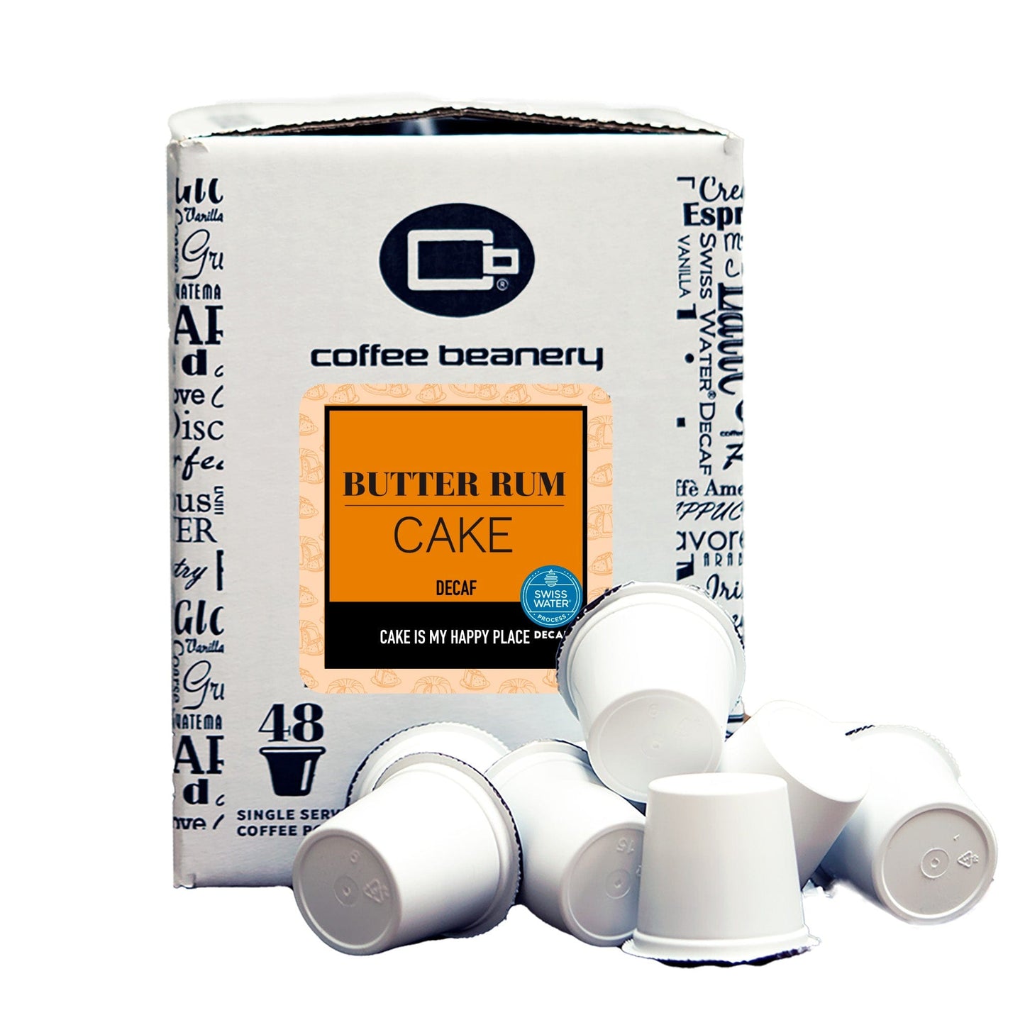 Free Standard Shipping* Flavored Coffee Decaf / 48ct Bulk Pods / Automatic Drip Butter Rum Cake Flavored Coffee