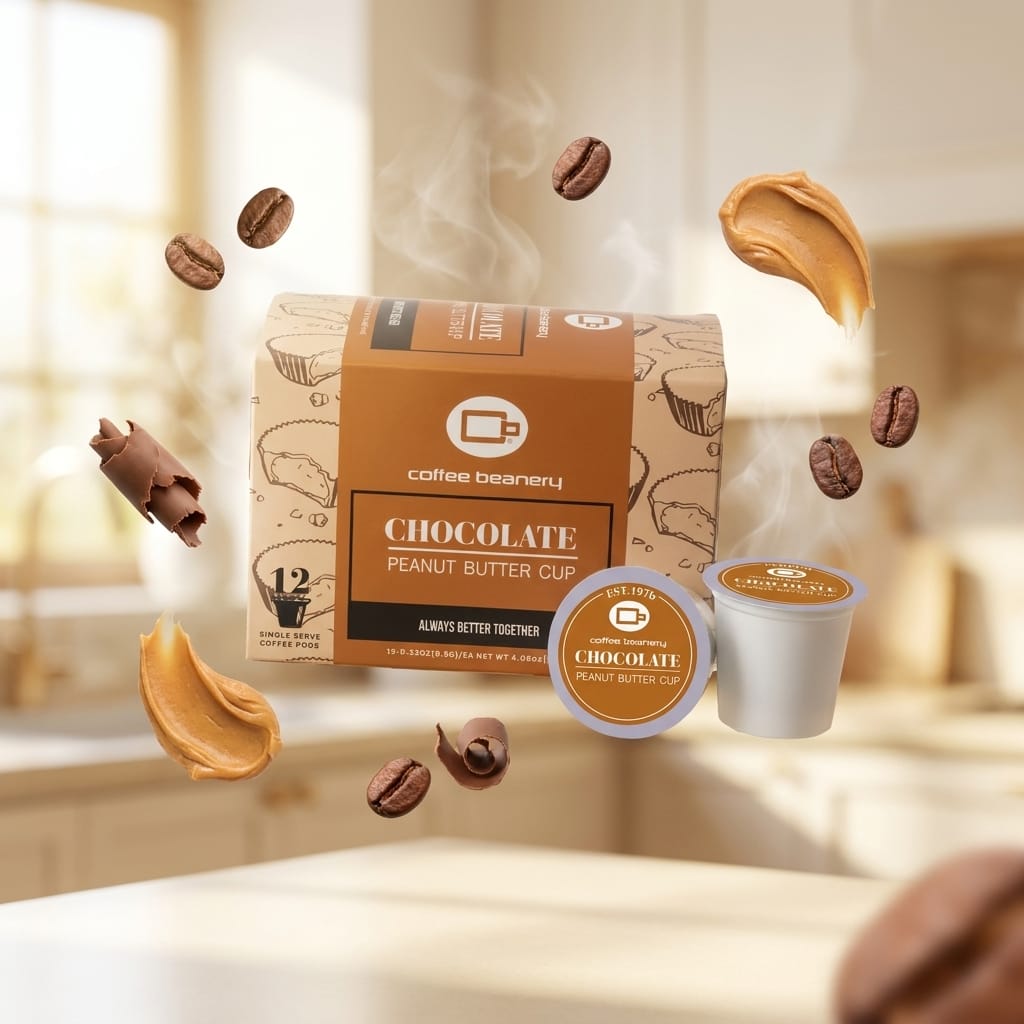 Free Standard Shipping* Flavored Coffee Pods Chocolate Peanut Butter Cup Flavored Coffee Pods