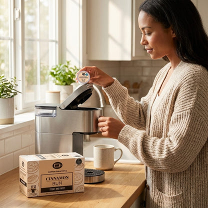 Free Standard Shipping* Flavored Coffee Pods Cinnamon Bun Flavored Coffee Pods