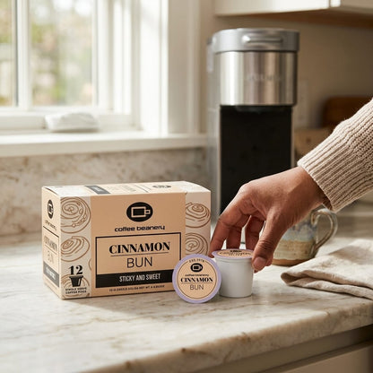 Free Standard Shipping* Flavored Coffee Pods Cinnamon Bun Flavored Coffee Pods