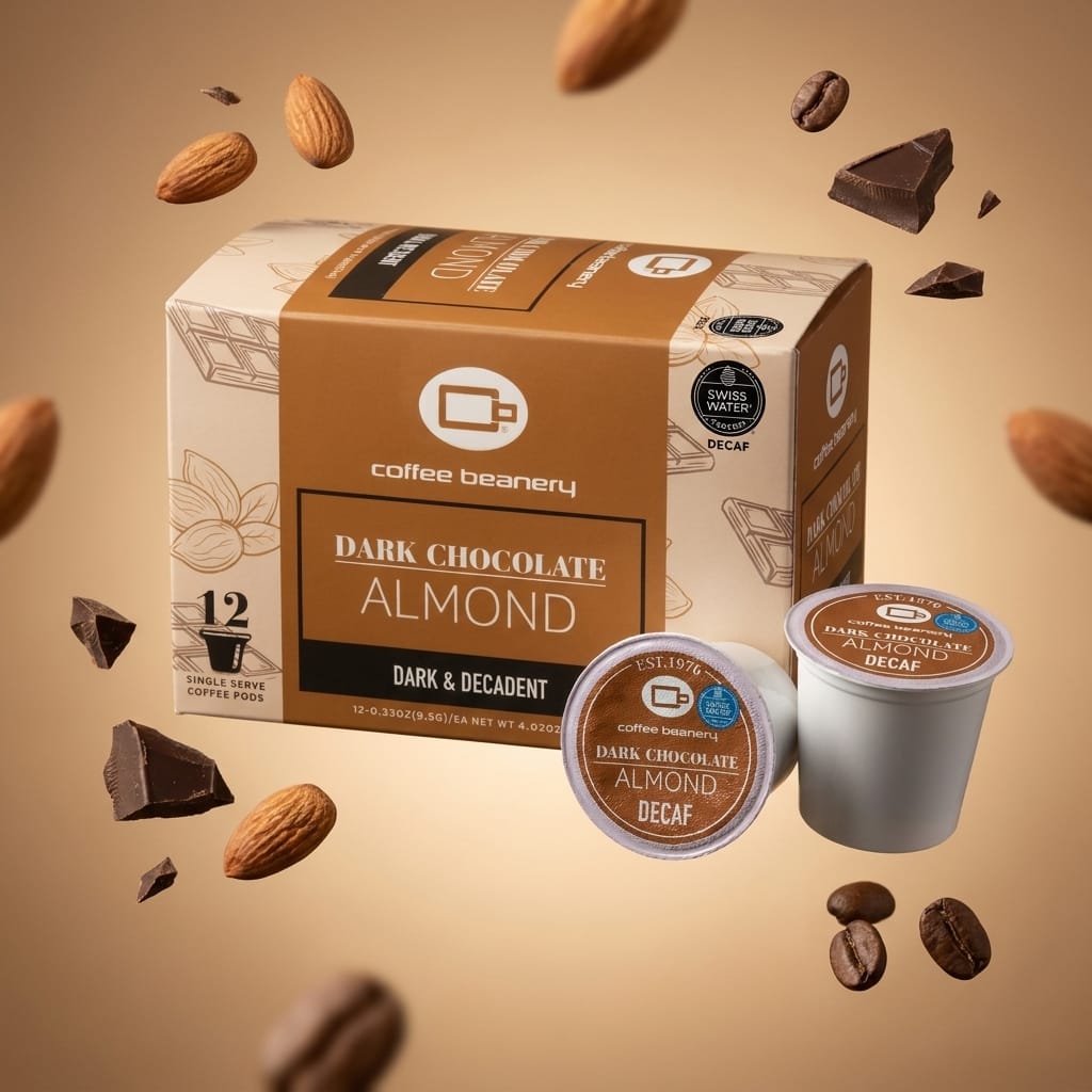 Free Standard Shipping* Flavored Coffee Pods Dark Chocolate Almond Coffee Pods