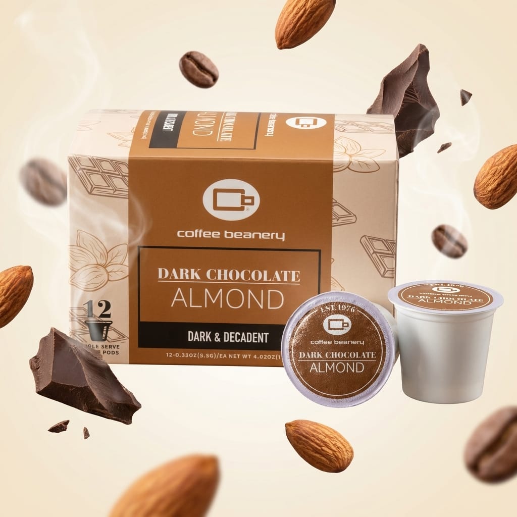 Free Standard Shipping* Flavored Coffee Pods Dark Chocolate Almond Coffee Pods