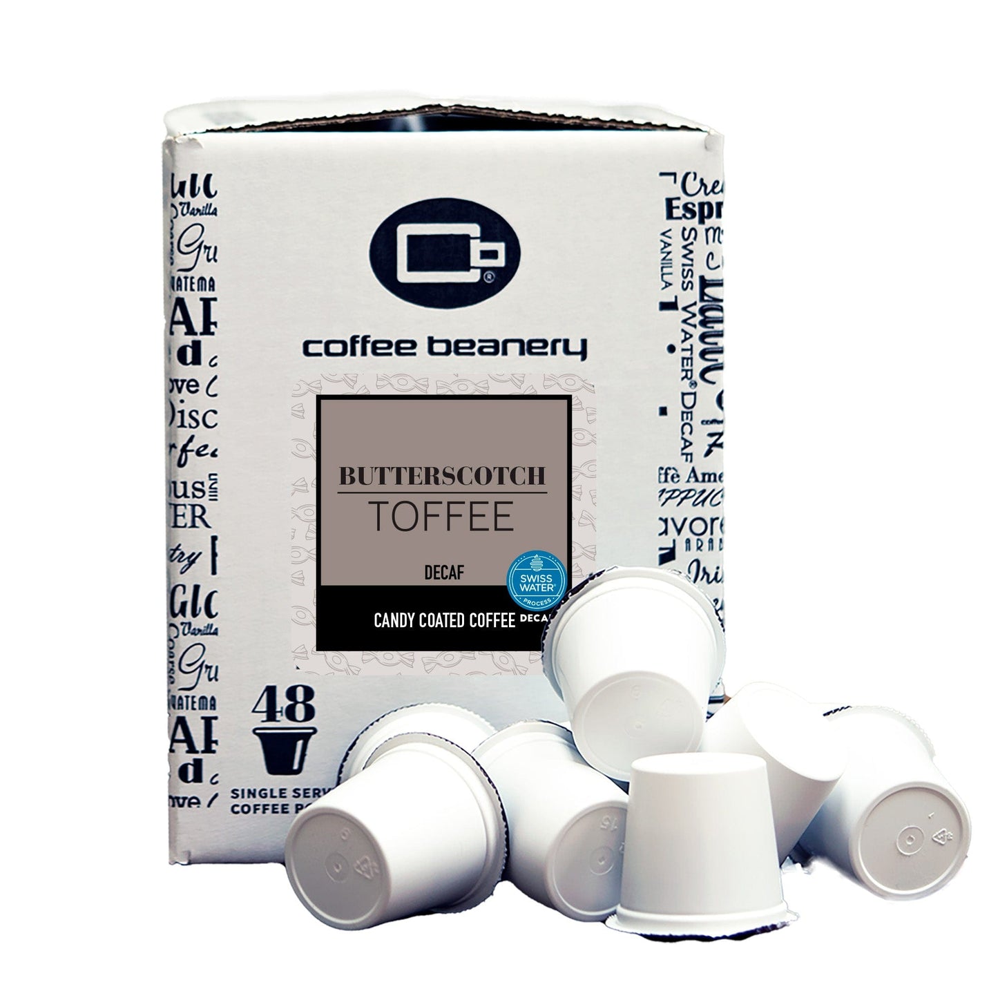 Free Standard Shipping* Flavored Coffee Pods Decaf / 48ct Bulk Pods Butterscotch Toffee Flavored Coffee Pods | Bulk