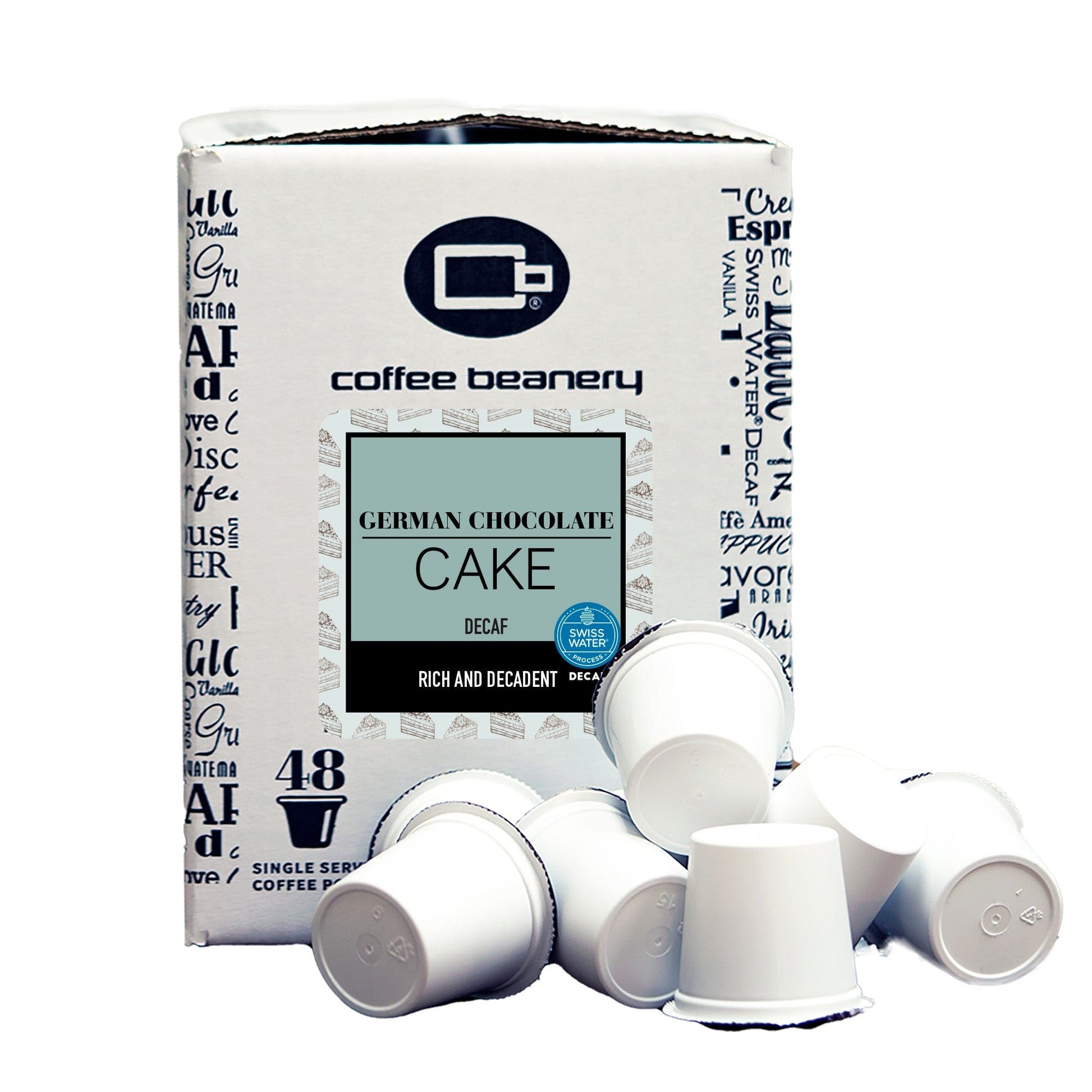 Free Standard Shipping* Flavored Coffee Pods Decaf / 48ct Bulk Pods German Chocolate Cake Flavored Coffee Pods | Bulk