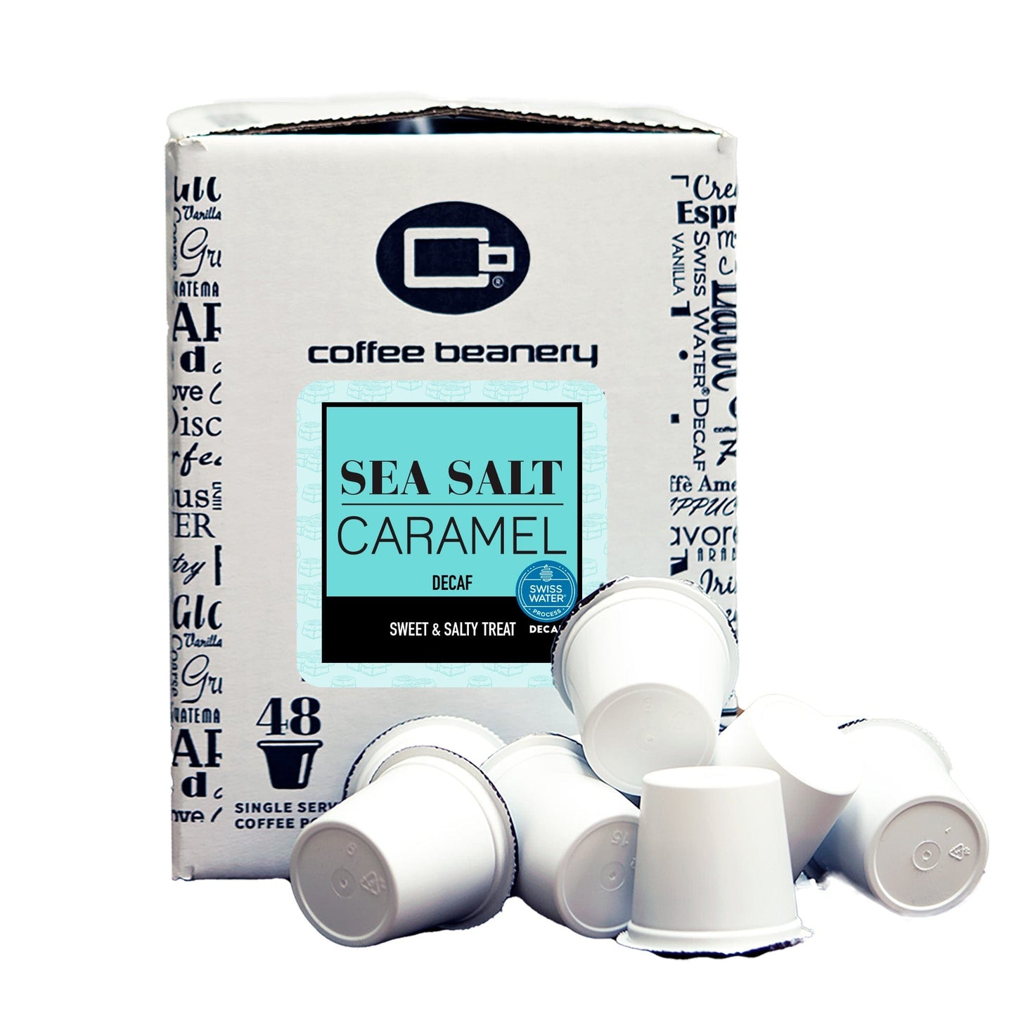 Free Standard Shipping* Flavored Coffee Pods Decaf / 48ct Bulk Pods Sea Salt Caramel Flavored Coffee Pods | Bulk