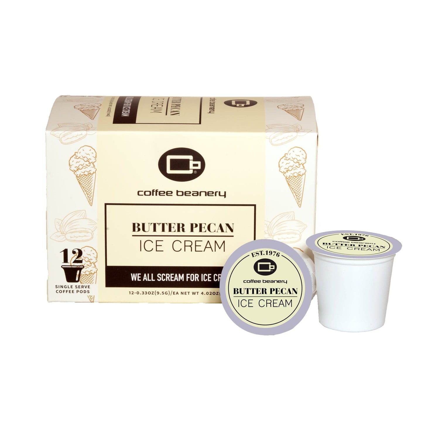 Free Standard Shipping* Flavored Coffee Pods Regular / 12ct Pods Butter Pecan Ice Cream Flavored Coffee Pods