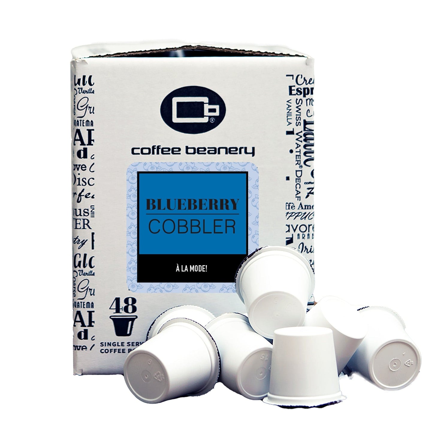 Free Standard Shipping* Flavored Coffee Pods Regular / 48ct Bulk Pods Blueberry Cobbler Flavored Coffee Pods | Bulk