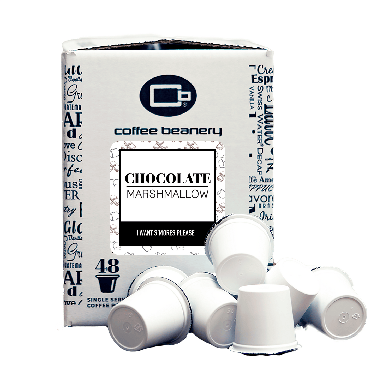 Free Standard Shipping* Flavored Coffee Pods Regular / 48ct Bulk Pods Chocolate Marshmallow Flavored Coffee Pods | Bulk