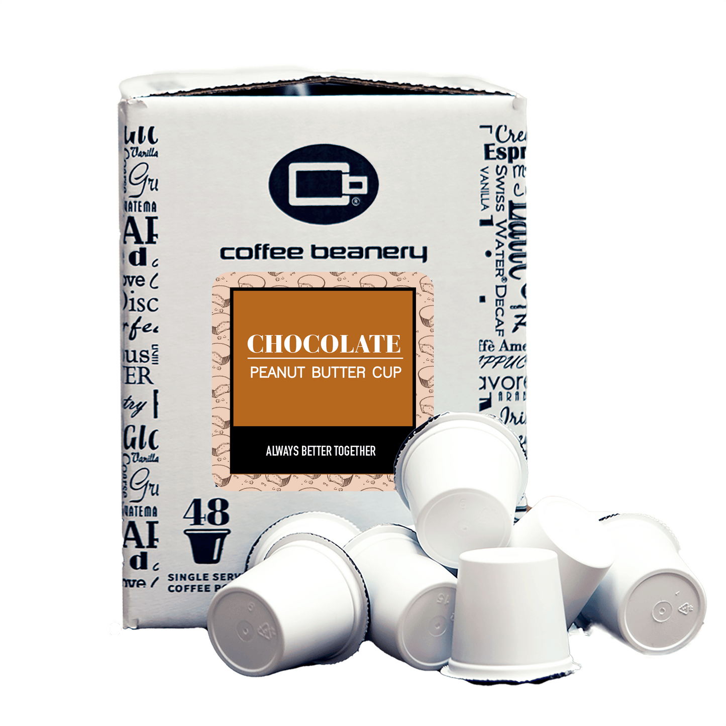 Free Standard Shipping* Flavored Coffee Pods Regular / 48ct Bulk Pods Chocolate Peanut Butter Cup Flavored Coffee Pods
