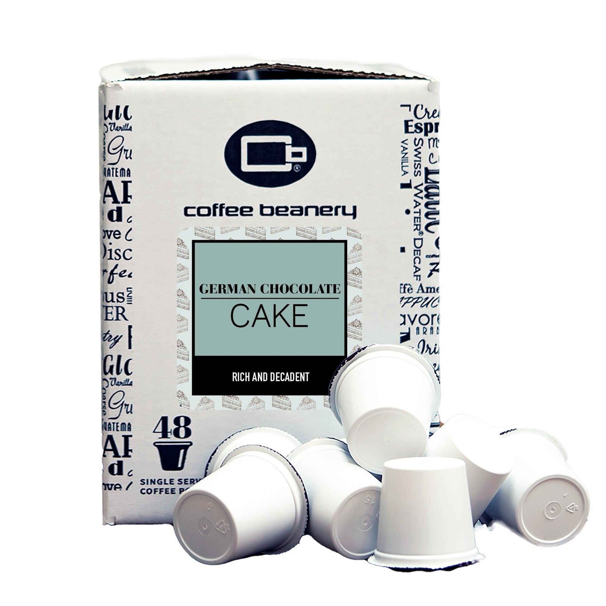 Free Standard Shipping* Flavored Coffee Pods Regular / 48ct Bulk Pods German Chocolate Cake Flavored Coffee Pods | Bulk