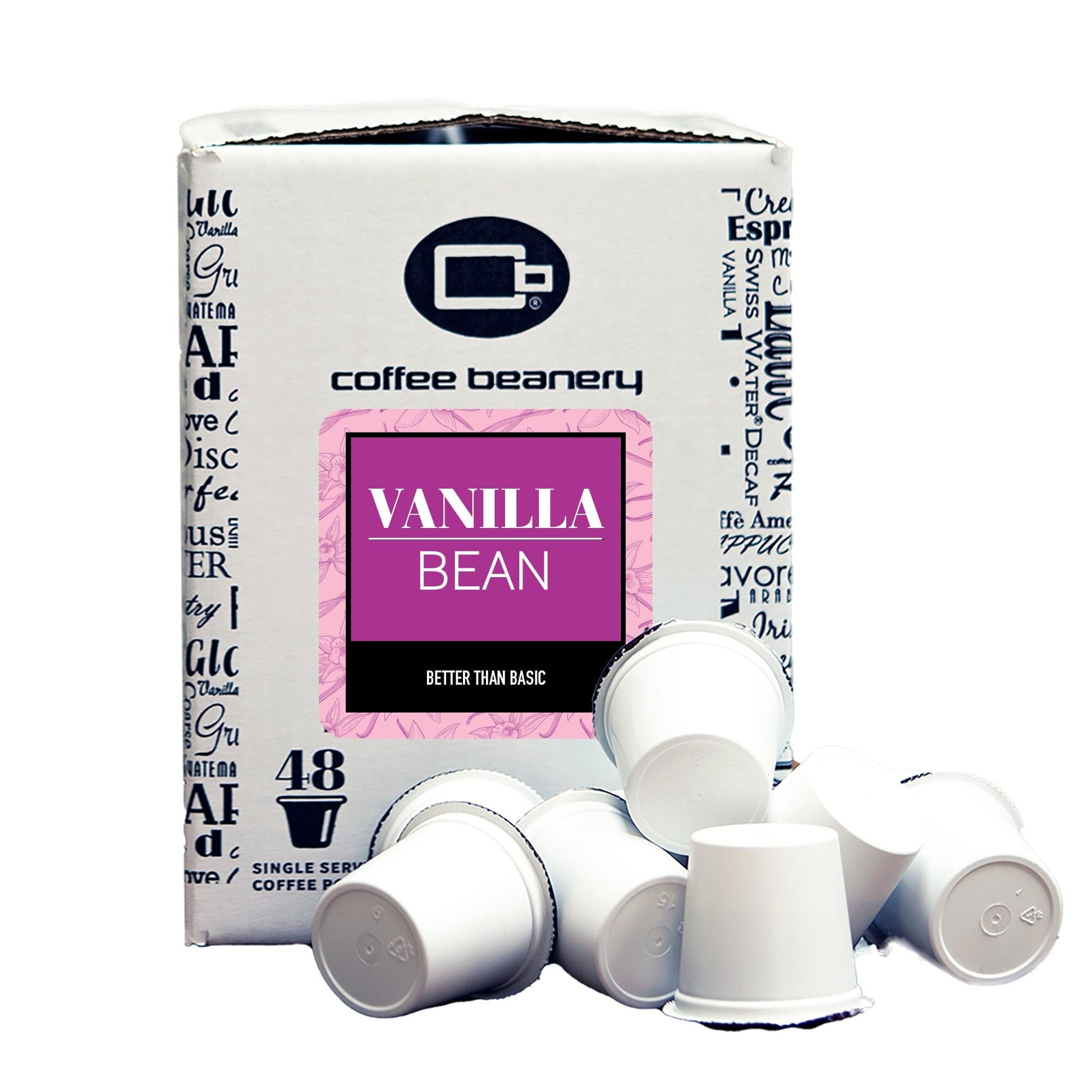 Free Standard Shipping* Flavored Coffee Pods Regular / 48ct Bulk Pods Vanilla Bean Flavored Coffee Pods
