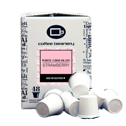 Free Standard Shipping* Flavored Coffee Pods Regular / 48ct Bulk Pods White Chocolate Strawberry Flavored Coffee Pods | Bulk