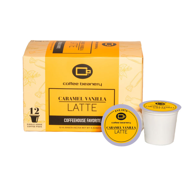 Caramel Vanilla Latte Flavored Decaf Coffee Pods 48ct Bulk Pods Caramel Vanilla Latte Flavored Decaf Coffee Pods 48ct Bulk Pods