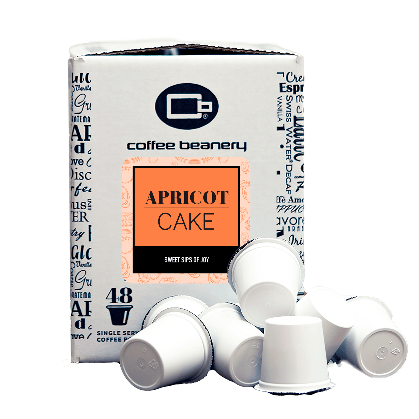Free Standard Shipping* Flavored Coffee Regular / 48ct Bulk Pods / Automatic Drip Apricot Cake Flavored Coffee