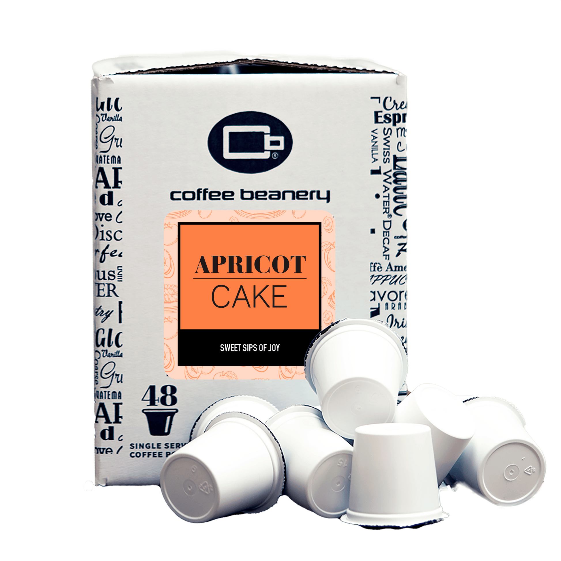 Free Standard Shipping* Flavored Coffee Regular / 48ct Bulk Pods / Automatic Drip Apricot Cake Flavored Coffee