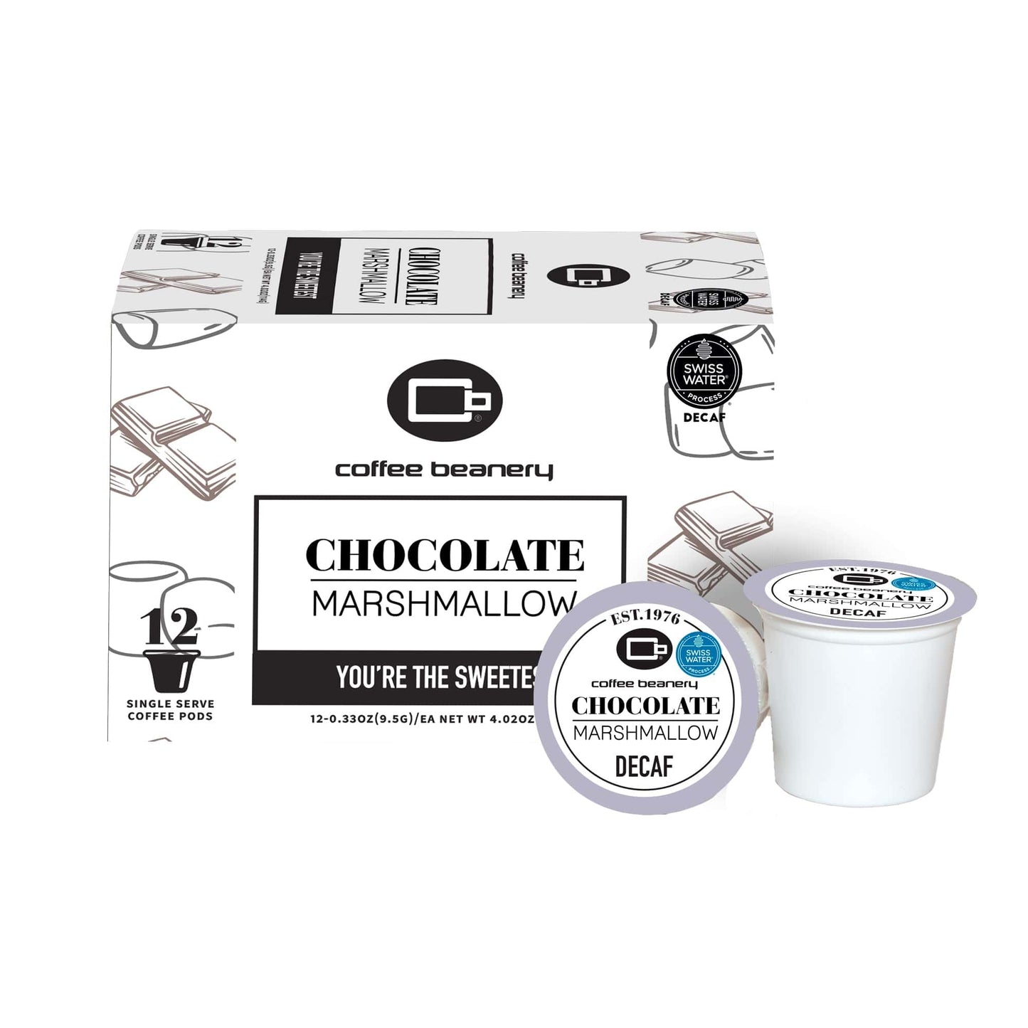 Free Standard Shipping* Flavored Decaf Coffee 12ct Pods / Automatic Drip Chocolate Marshmallow Flavored SWP Decaf Coffee