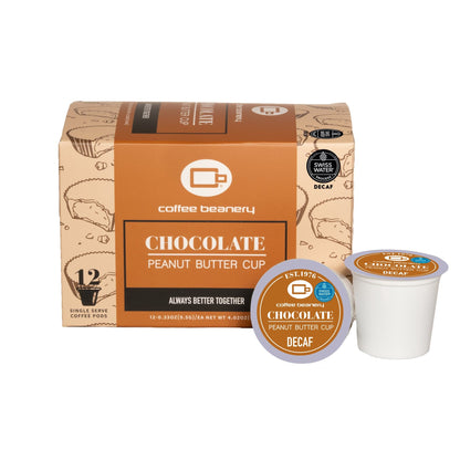 Free Standard Shipping* Flavored Decaf Coffee 12ct Pods / Automatic Drip Chocolate Peanut Butter Cup Flavored Swiss Water Process Decaf Coffee