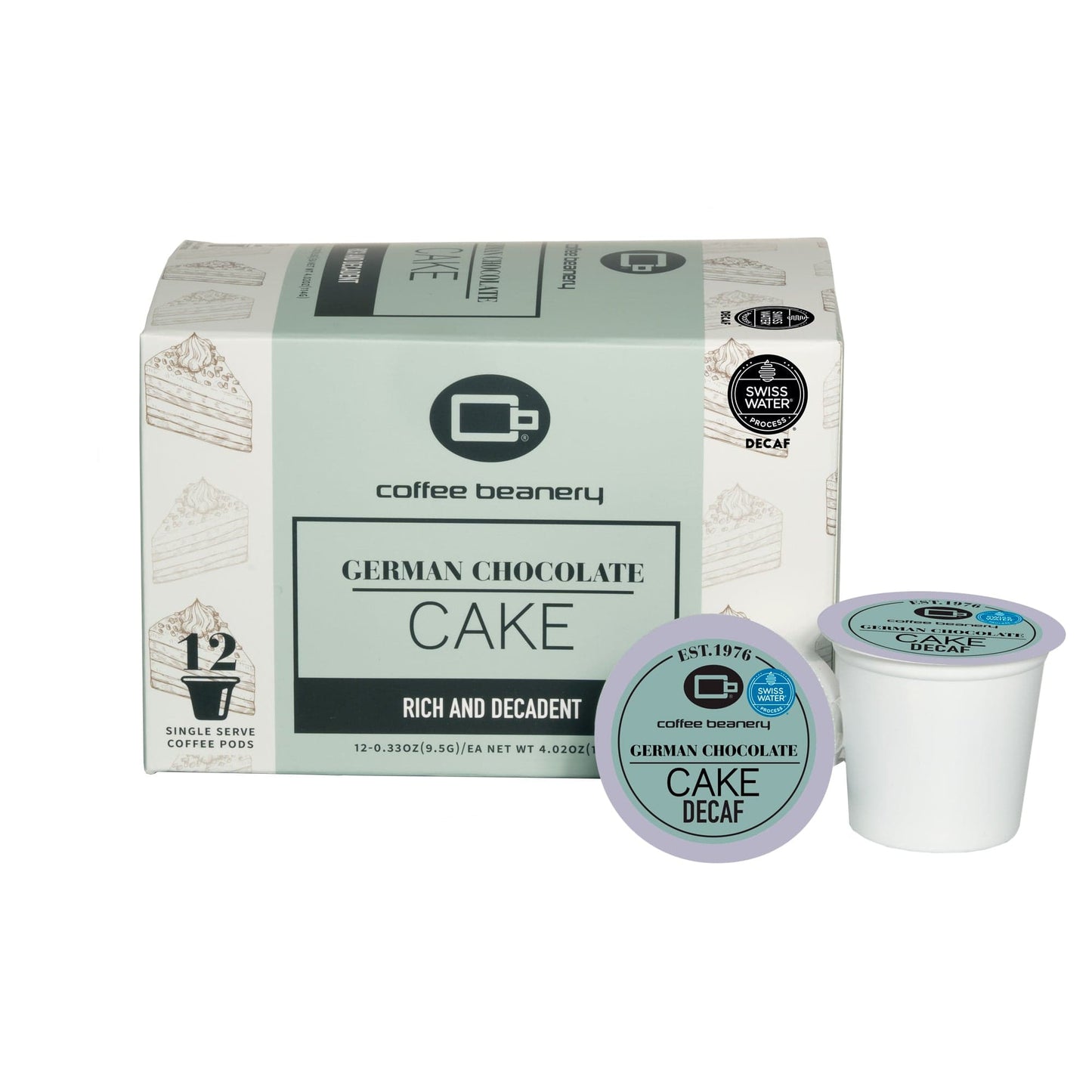 Free Standard Shipping* Flavored Decaf Coffee 12ct Pods / Automatic Drip German Chocolate Cake Flavored SWP Decaf Coffee