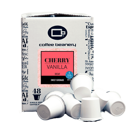 Free Standard Shipping* Flavored Decaf Coffee 48ct Bulk Pods / Automatic Drip Cherry Vanilla Flavored Swiss Water Process Decaf Coffee