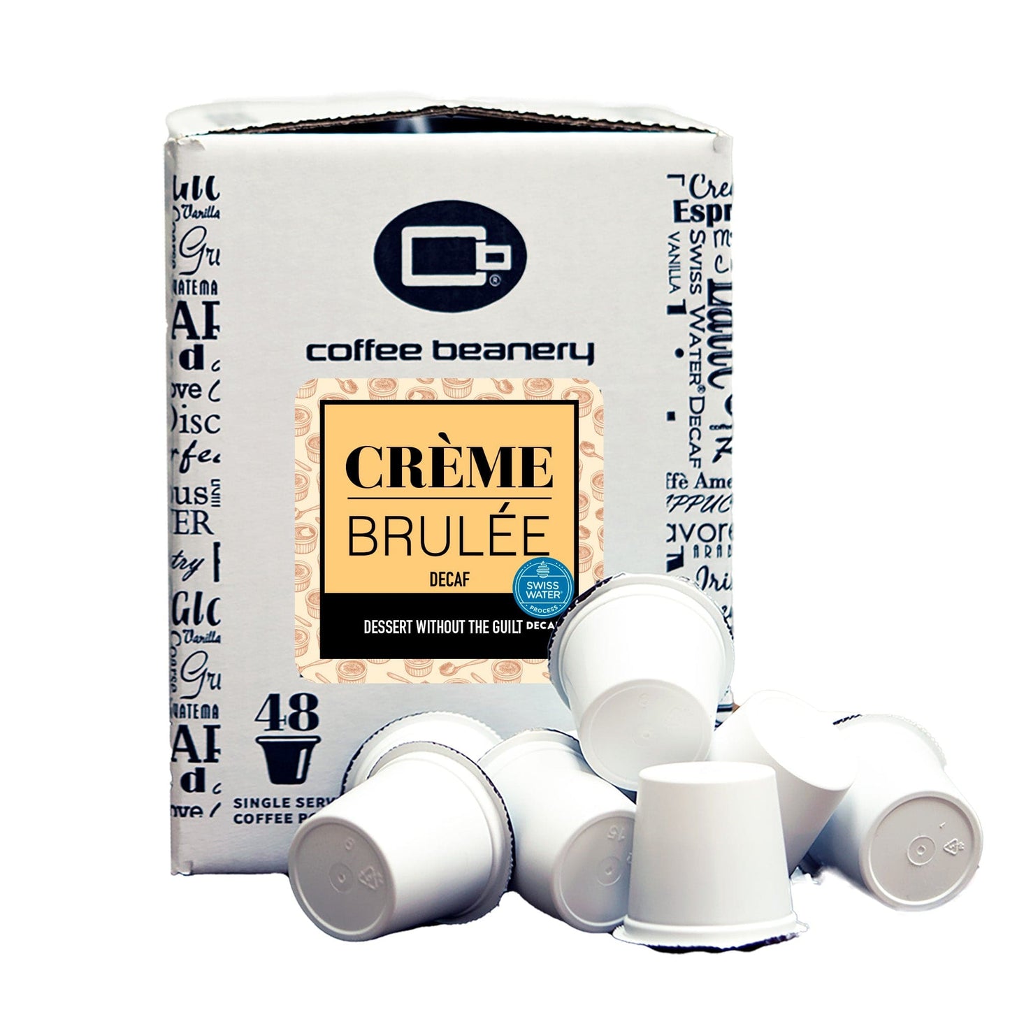 Free Standard Shipping* Flavored Decaf Coffee 48ct Bulk Pods / Automatic Drip Creme Brulee Flavored Swiss Water Process Decaf Coffee