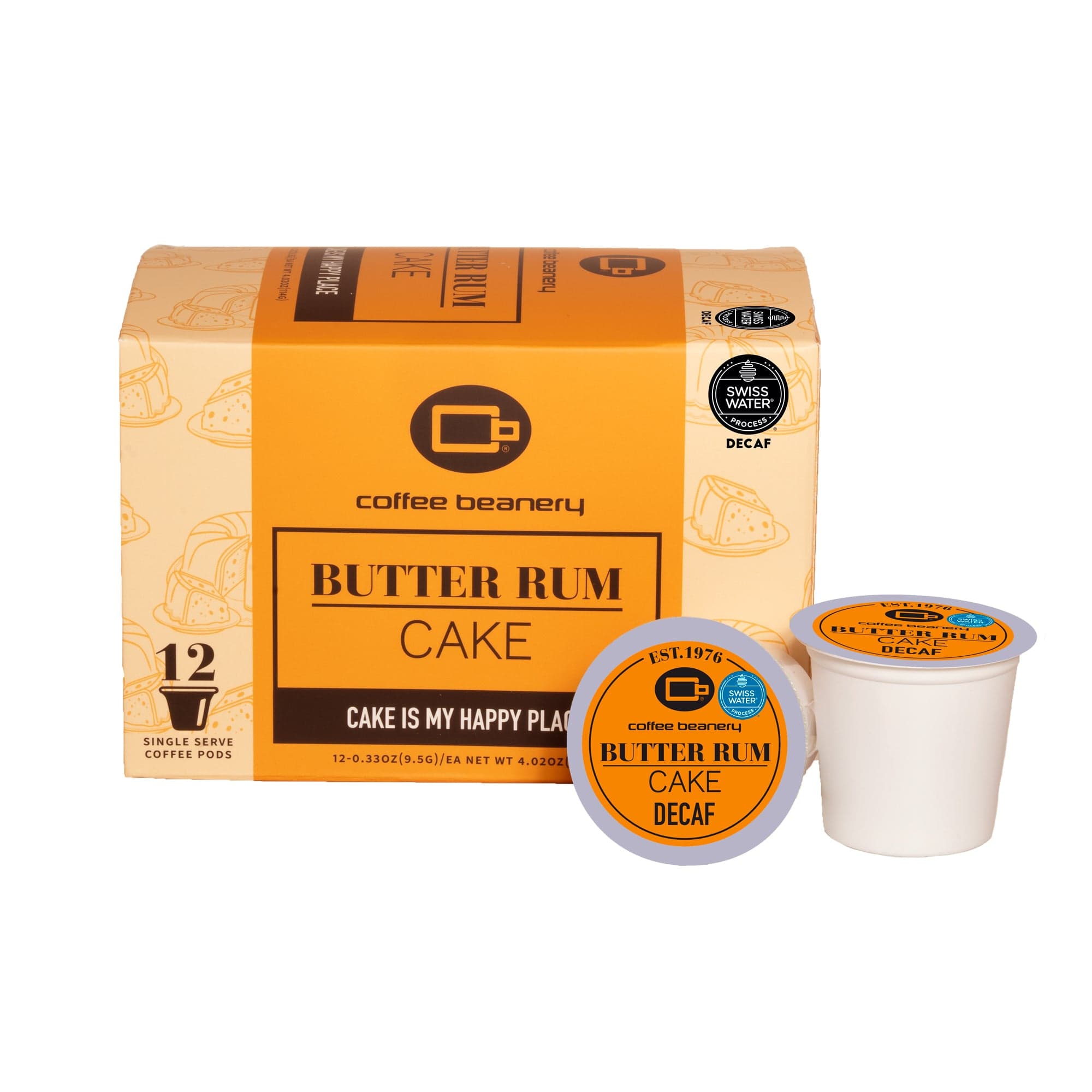 Butter Rum Cake Flavored Decaf Coffee Pods | For Keurig Brewers