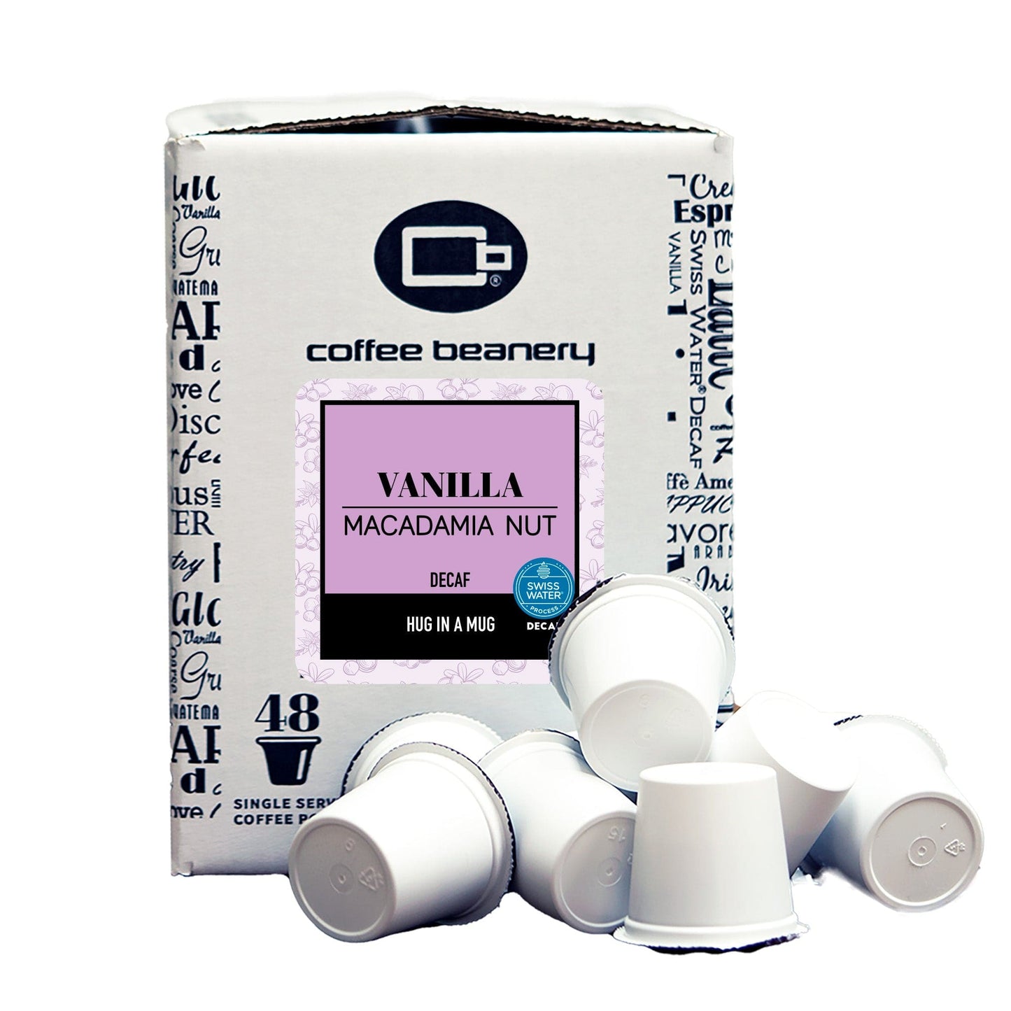 Free Standard Shipping* Flavored Decaf Coffee Pods 48ct Bulk Pods Vanilla Macadamia Nut Flavored Decaf Coffee Pods