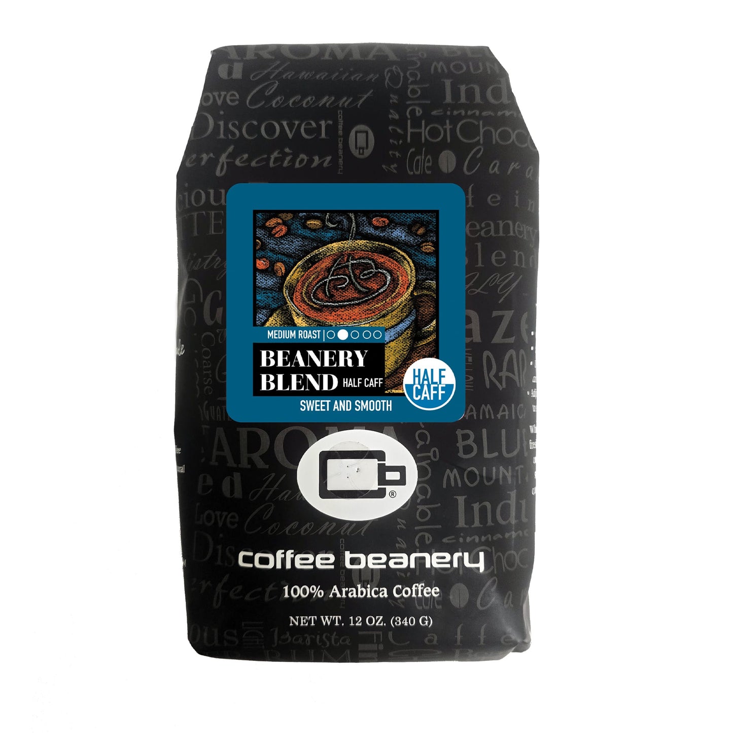Free Standard Shipping* Specialty Decaf Coffee Half Caff / 12oz / Automatic Drip Beanery Blend Swiss Water Process Specialty Decaf Coffee