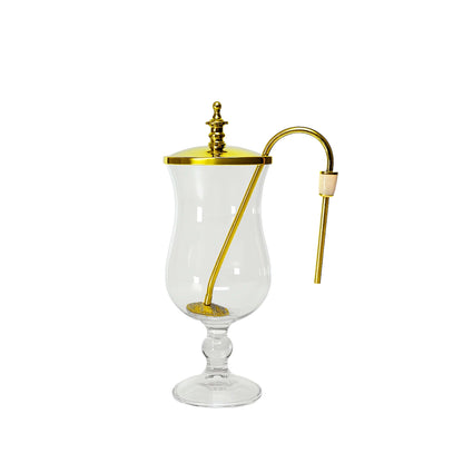 Nispira Coffee Maker Nispira Vintage Belgium Belgian Royal Balance Syphon Siphon Coffee Maker, Gold with Peacock Blue Base