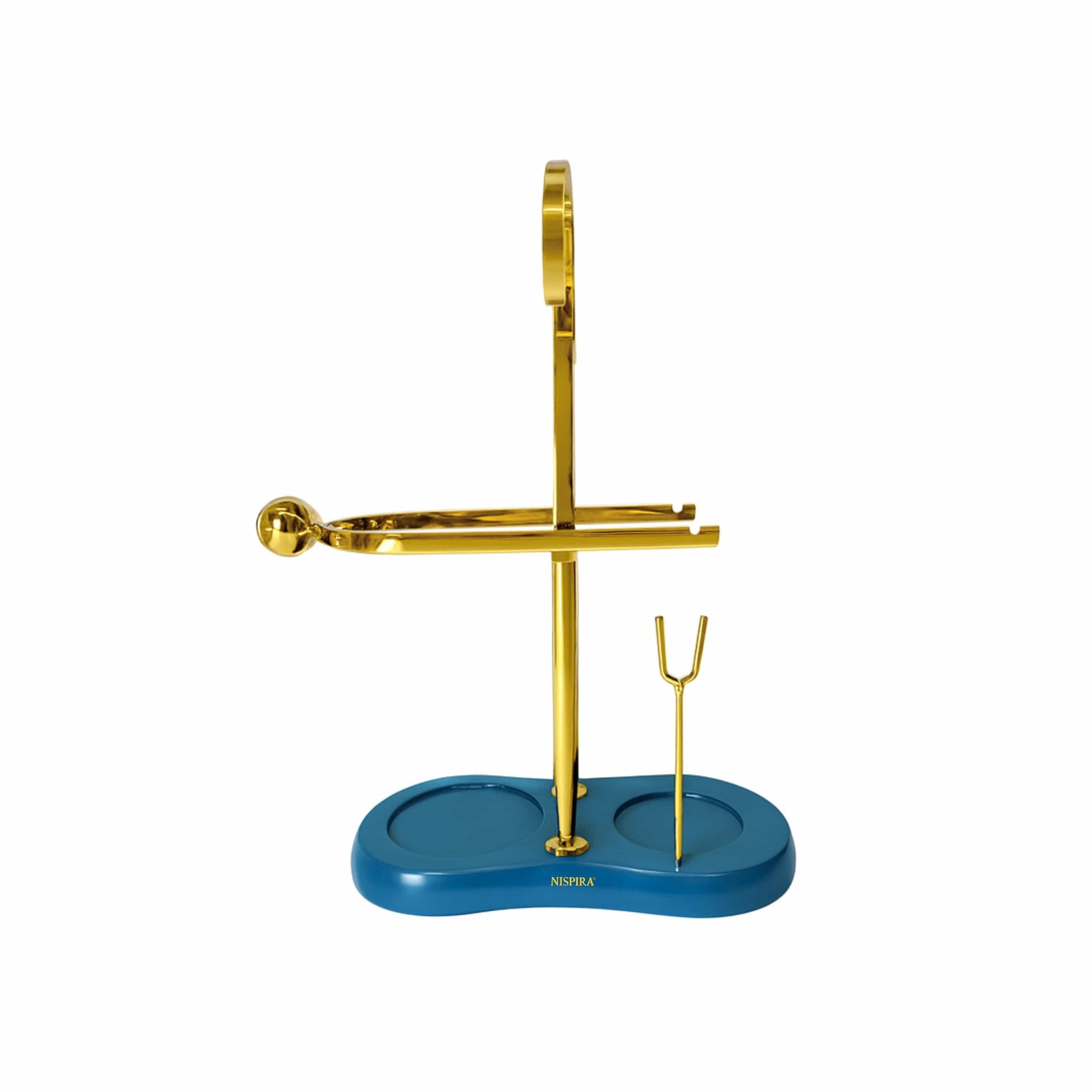 Nispira Coffee Maker Nispira Vintage Belgium Belgian Royal Balance Syphon Siphon Coffee Maker, Gold with Peacock Blue Base