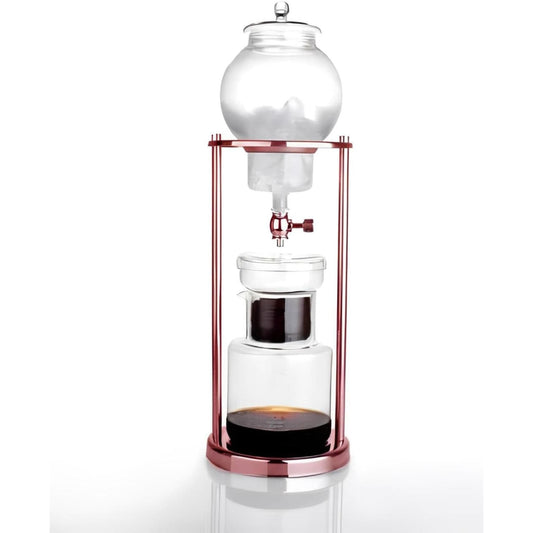 Nispira Coffee Maker Rose gold NISPIRA Luxury Ice Cold Brew Dripper Coffee Maker in Stainless Steel and Borosilicate Glass, 1000 ml (BD-6)