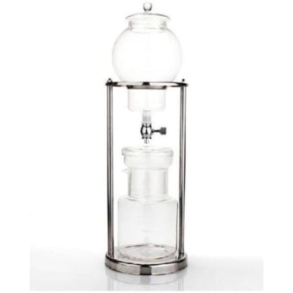 Nispira Coffee Maker Silver NISPIRA Luxury Ice Cold Brew Dripper Coffee Maker in Stainless Steel and Borosilicate Glass, 1000 ml (BD-6)