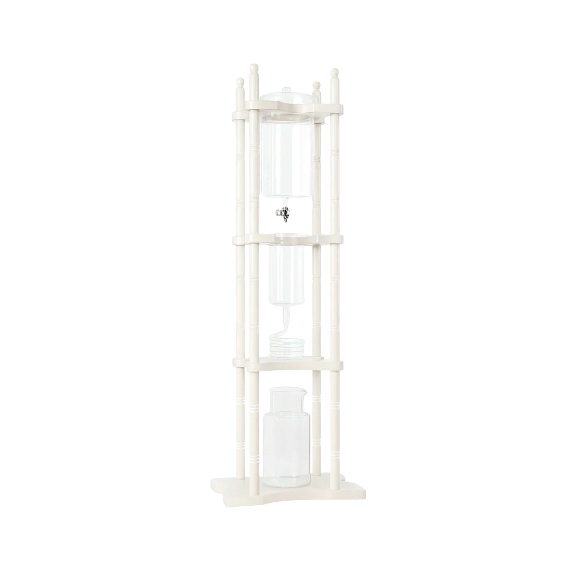 Nispira Coffee Maker White Nispira Cold Brew Drip Tower Iced Coffee Maker Glass Wooden Stand 25 Cups