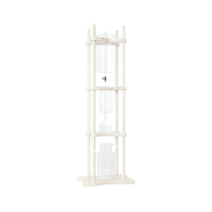 Nispira Coffee Maker White Nispira Cold Brew Drip Tower Iced Coffee Maker Glass Wooden Stand 25 Cups