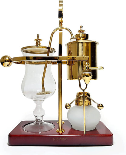 Nispira Coffee Nispira Vintage Belgium Royal Balance Syphon Siphon Coffee Maker, Gold